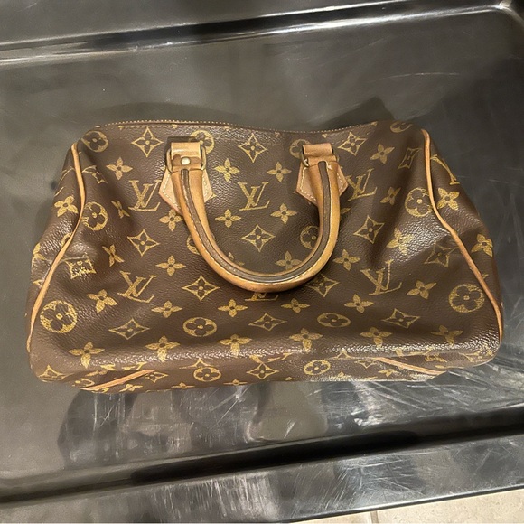 VINTAGE AUTHENTIC Louis Vuitton LV hand bag Speedy 30 Brown Monogram - Picture 2 of 5